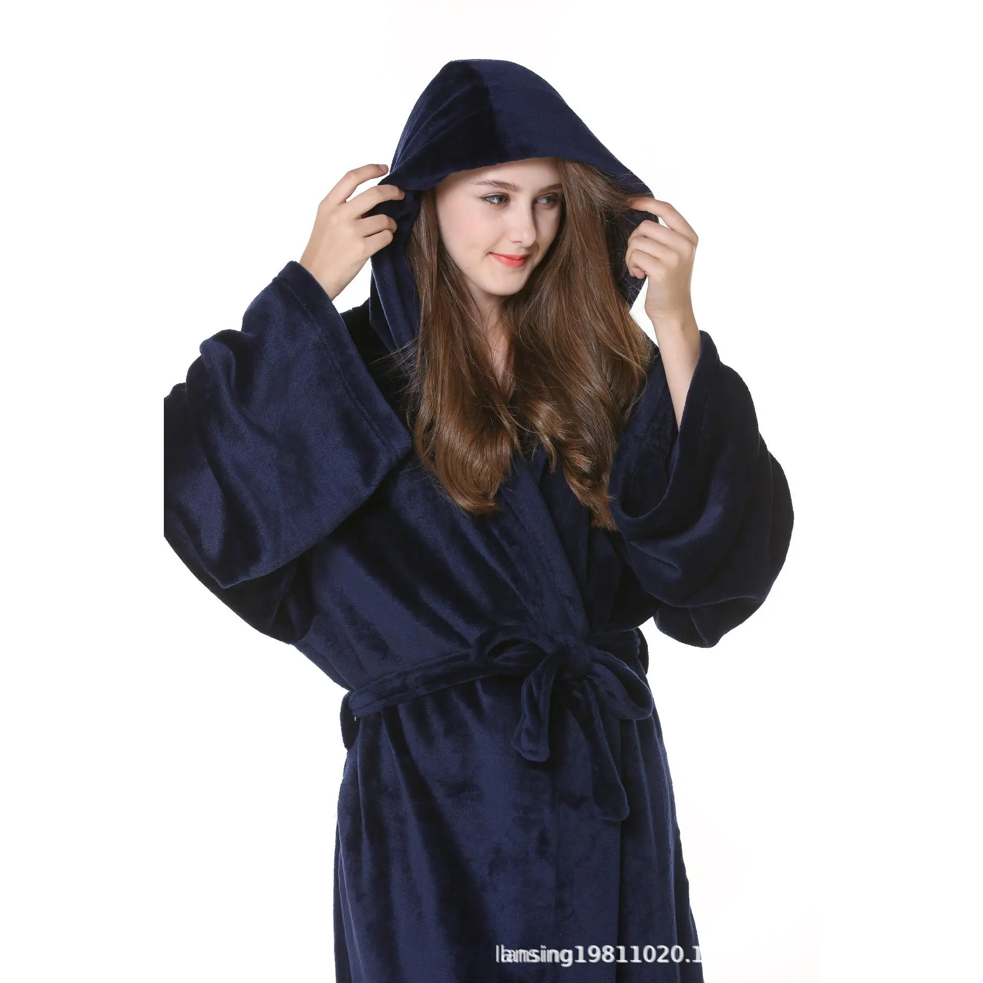 Women's Hooded   Tibetan Blue