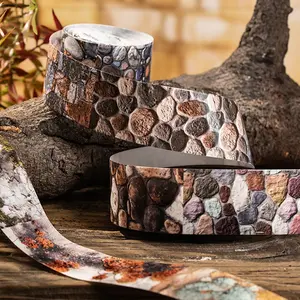 Natural Texture Background Tape 200m, Low Profile Perfect for Painting and Handmade Journals, Ideal Creative Base Material
