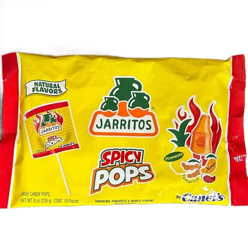 Jarritos Pops Spicy Hard Candy Pops - 8oz Lollipops - Natural Flavors - Snack Bonbon Sweet Chili Lollipops outdoorfun