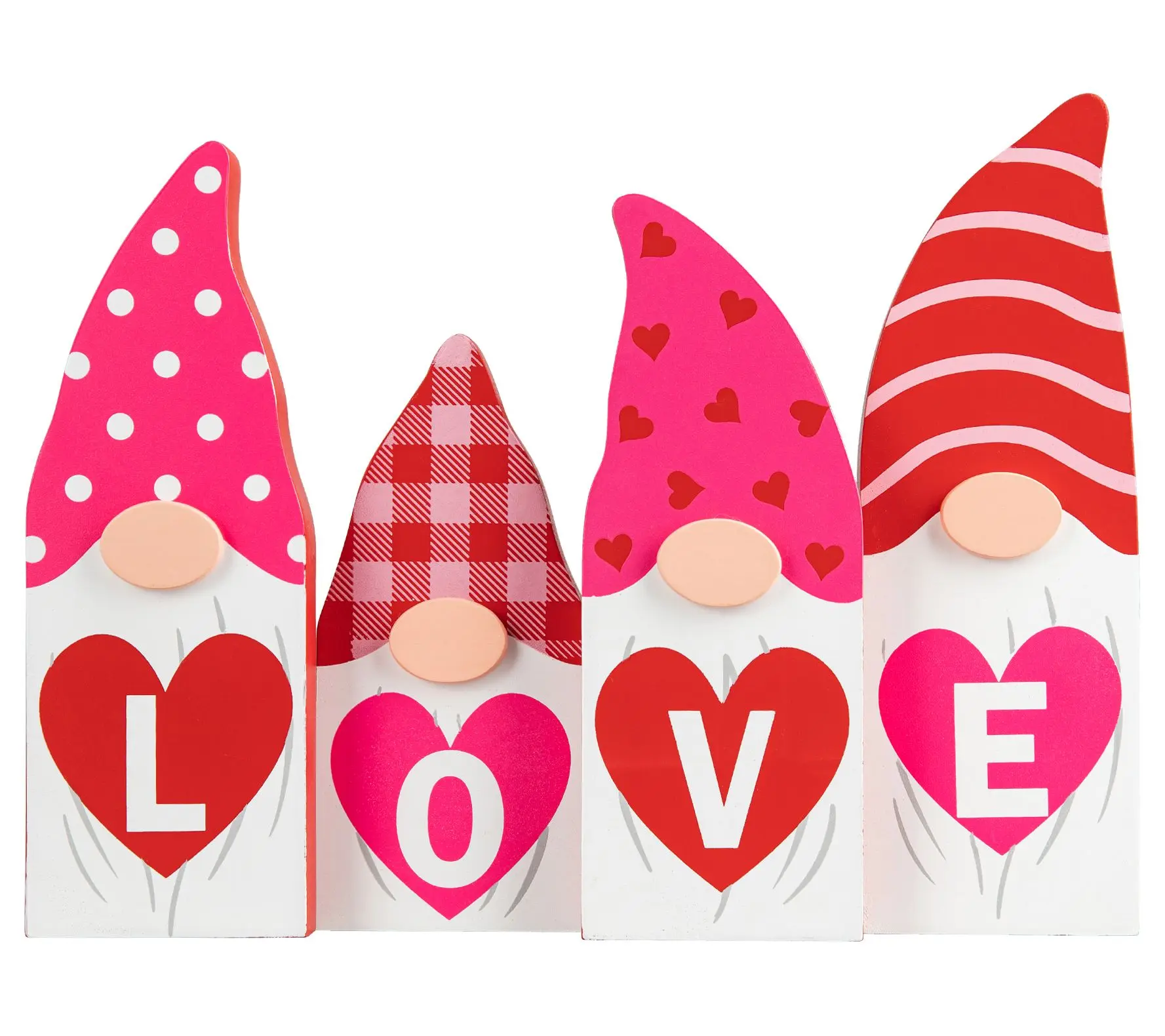Glitzhome 11" Valentine's Love Wooden Gnome Tab le Decor