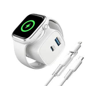 3-in-1 PD 20W Fast Charging Block with Built-in Wireless Charger for Apple Watch iPhone AirPods Dual USB C & A Ports Universal Compatibility UL FCC Certified summerwins,summerwins