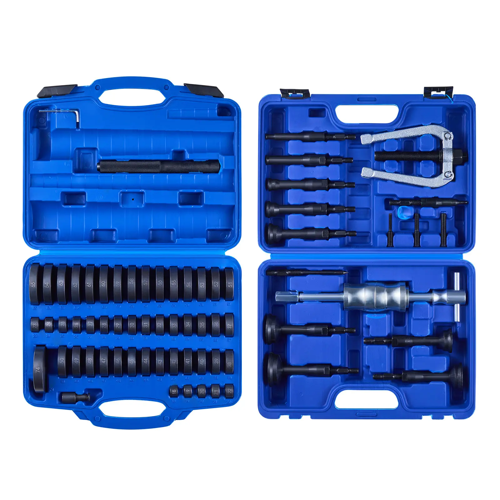 【Summerfinds】VEVOR Bearing Press Toolbox Set, 52+16 Pcs 2-in-1 Bushing Driver & Mechanic Kit with 49 Bushings, 10 Collets, Slide Hammer, Race & Seal Driver, Polished Edges, Tough Box Shields Tools, Size-Marked Heavy Duty Removal & Installation Case
