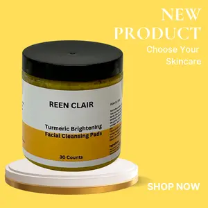 Reen Clair Turmeric Brightening Facial Cleansing Pads 30 Counts for Acne Prone Skin Smooth Skin Natural for All Skin Types Aloe Gentle Honey Kojic Moisturizer Organic