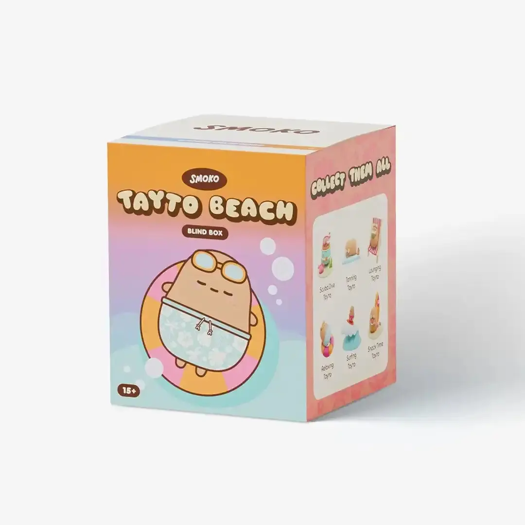 Smoko Tayto Beach Blind Box Action Figure - Imported Blind Pack with Random Selection, Fun Unboxing Experience for Collectible Enthusiasts, Ideal for Beach Day, Single Figurine