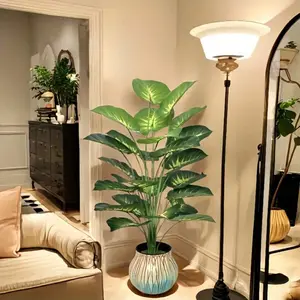 Large Realistic money plant - multi-functional green tropical leaf decoration, perfect for weddings, hotels, gardens, etc. - Indoor/outdoor artificial tree potted plant, suitable for all seasons, pot-free