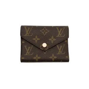 Pre-owned Louis Vuitton Canvas Coated Wallet Victorine Monogram Brown #4194
