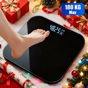 Conridel Electronic Digital Bathroom Scale, Body Weight Scale, High Precision LCD Display, Thin Design, Max Weight 180 Kg/400 Lb, Home Use, Bathrooms, Living Room, Bedroom