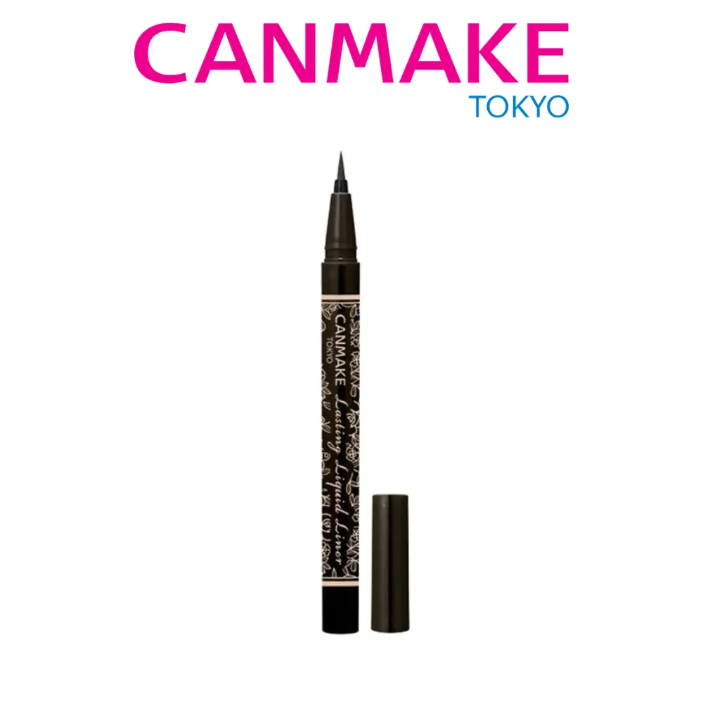 canmake Lasting Liquid Liner, Waterproof and High Pigment Eyeliner Makeup with a Moisturizing Formula & 0.1mm Ultra-Fine Tip, Waterproof Eyeliner, Cosmetic, 01 Black