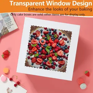 10 Pack Window Design Cake Boxes, Home Baking & Party Dessert Containers