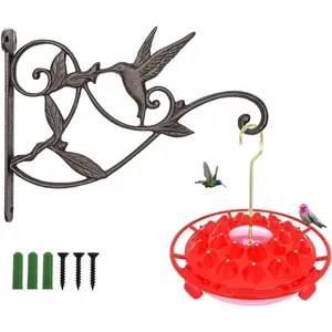 Hanger Brackets Wall Mounted Cast Iron Metal Wrought  Hangers Hanging Decorative Hummingbird Hooks Holder for Indoor Outdoor Flower Basket Pot Planter, Bird Feeder, Wind Chimes Lantern