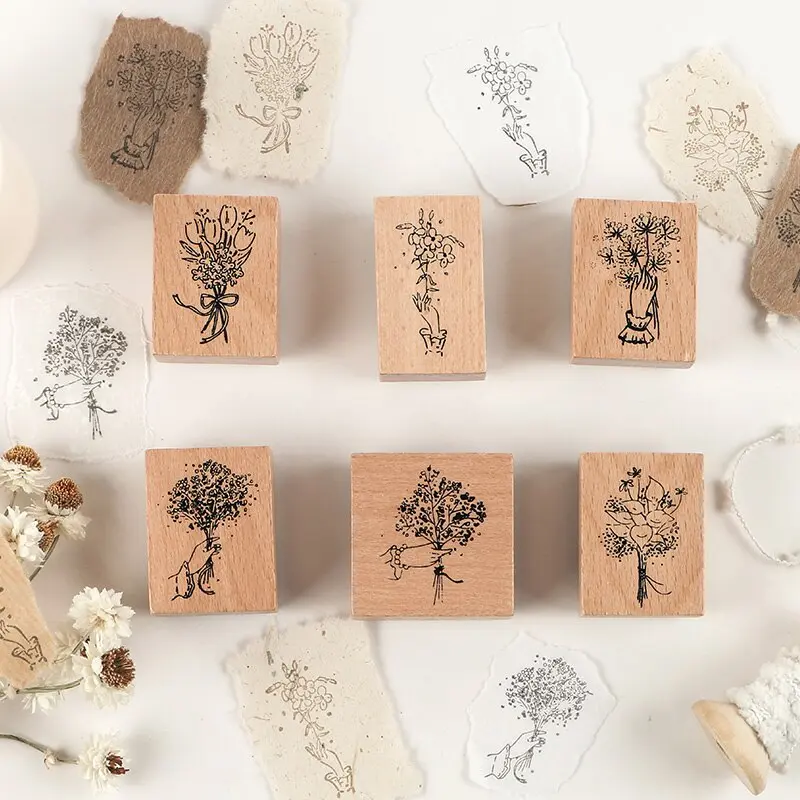 Botanical Wooden Rubber Stamp | Vintage Plant Stamp for Journals, Scrapbooks & DIY Crafts