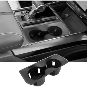 Cup Holder for 2021-2025 F150 Center Console Cup Holder Insert Silicone Cupholder Coaster Liner for 2021 2022 2023 2024 2025 F-150 Truck Interior Accessories Black(Bucket Seat Only)