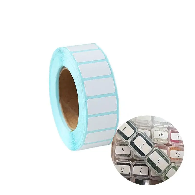 Self-adhesive white labels, suitable for both manual and DIY projects, for labels on storage containers, price tags, name and number labels, self-adhesive storage bead containers, mini labels, blank s, Sticky Labels, Rolls Labels