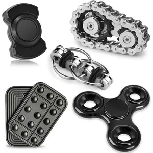 5 Pcs Fidget Toys Adults & Teen Metal Fidgets Spinner Easter Basket Stuffers  Teen Boys Magnetic Slider Cool Gadgets Office Desk Toy Stress Relief Sensory Items  Autism ADHD Anxiety Gifts