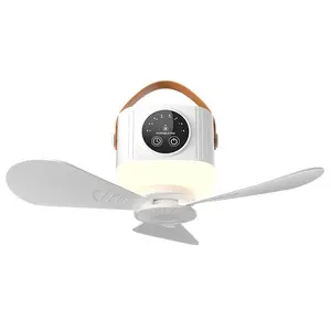 Portable Ceiling Fan Light, USB Rechargeable Multifunctional Hanging Fan Light, Fan Lamp for Home, Office, Camping, Outdoor