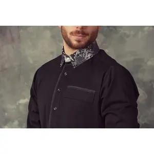 Black Serpent Thobe - Elegant Designer Muslim Wear from London