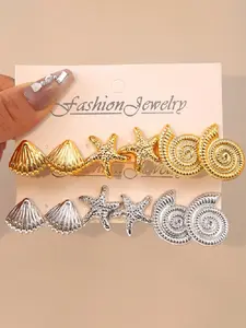 Lightweight Ocean-Inspired Earrings for Women, Shell & Starfish Design, Boho Natural Style, Perfect for Summer Beach Vacation Jewelry Gift