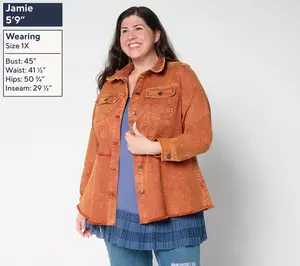 LOGO by Lori Goldstein Regular A-Line Denim Jacket