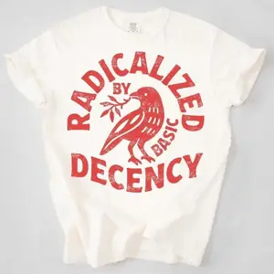 Vintage Radicalized By Basic Decency Unisex T-shirt, Political Protest T-shirt, Feminist Activist Gift, Liberal Clothing, Social Justice GiftFashion