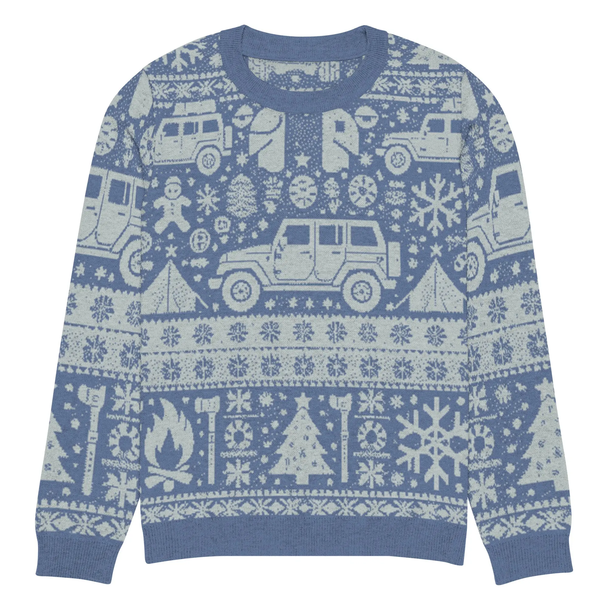 Vintage Jeep Christmas Sweater - Retro Holiday Knit