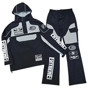 REBEL RACING NYLON SET STACKED BLACK/GREY REBEL RACING NYLON SET STACKED BLACK/GREY