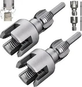 PVC Pipe Threading Kit 2-in-1 for 1/2 & 3/4 Pipes Inner & Outer Thread Cutters Electric Drill Compatible Engineered for High Efficiency & Reduced Material Waste with Durable Carbon Steel diy repair