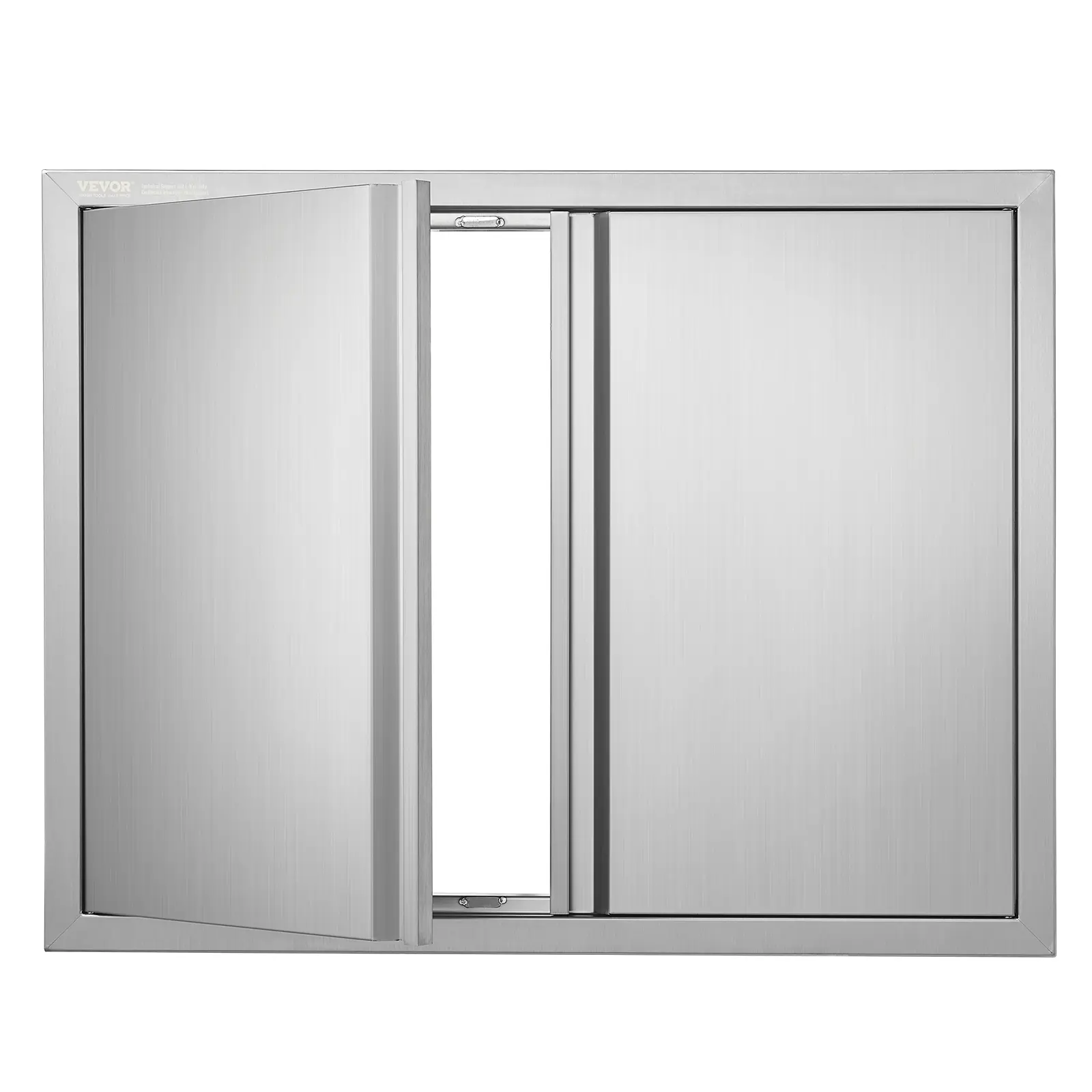 【Summerfinds】VEVOR BBQ Access Door 31W x 24H Inch Double Outdoor Kitchen DoorStainless Steel Flush Mount DoorWall Vertical Door with Recessed Handles for BBQ IslandGrilling StationOutside Cabinet, Magnetic Door Stopper