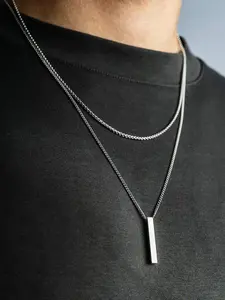 Men's Punk Style Stainless Steel Layered Necklace, Exquisite Chain Jewelry, Fashion Jewelry for Party, Daily Clothing Decor, Trendy All-match & Exquisite Jewelry for Birthday Gift, Stainless Steel Necklaces