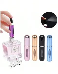 1pc Random Color 5ml Perfume Spray Bottle, Reusable Travel Refillable Perfume Bottle, Mini Daily Spray Bottle, Small Pocket Makeup Perfume Bottle, Cosmetic, Perfume Dispenser, Makeup Accessories