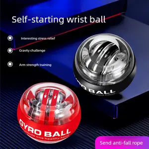 Self-Starting Wrist Ball Fifth Order Color Change Exercise Arm Training Gyro Grip Ball with Anti-Drop Lanyard for Stress Relief and Forearm Strength