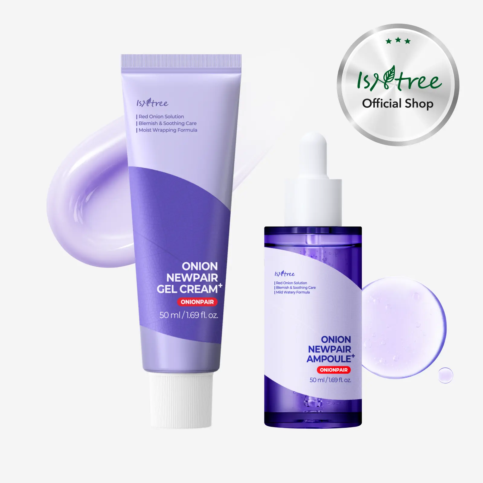 [isntree Official Shop] Onion Newpair Hyperpigmentation Duo | Ampoule Plus + Gel Cream Plus with Red Onion Extract & Niacinamide for Acne-Prone Skin, Dark Spots & Uneven Tone | 50ml x 2