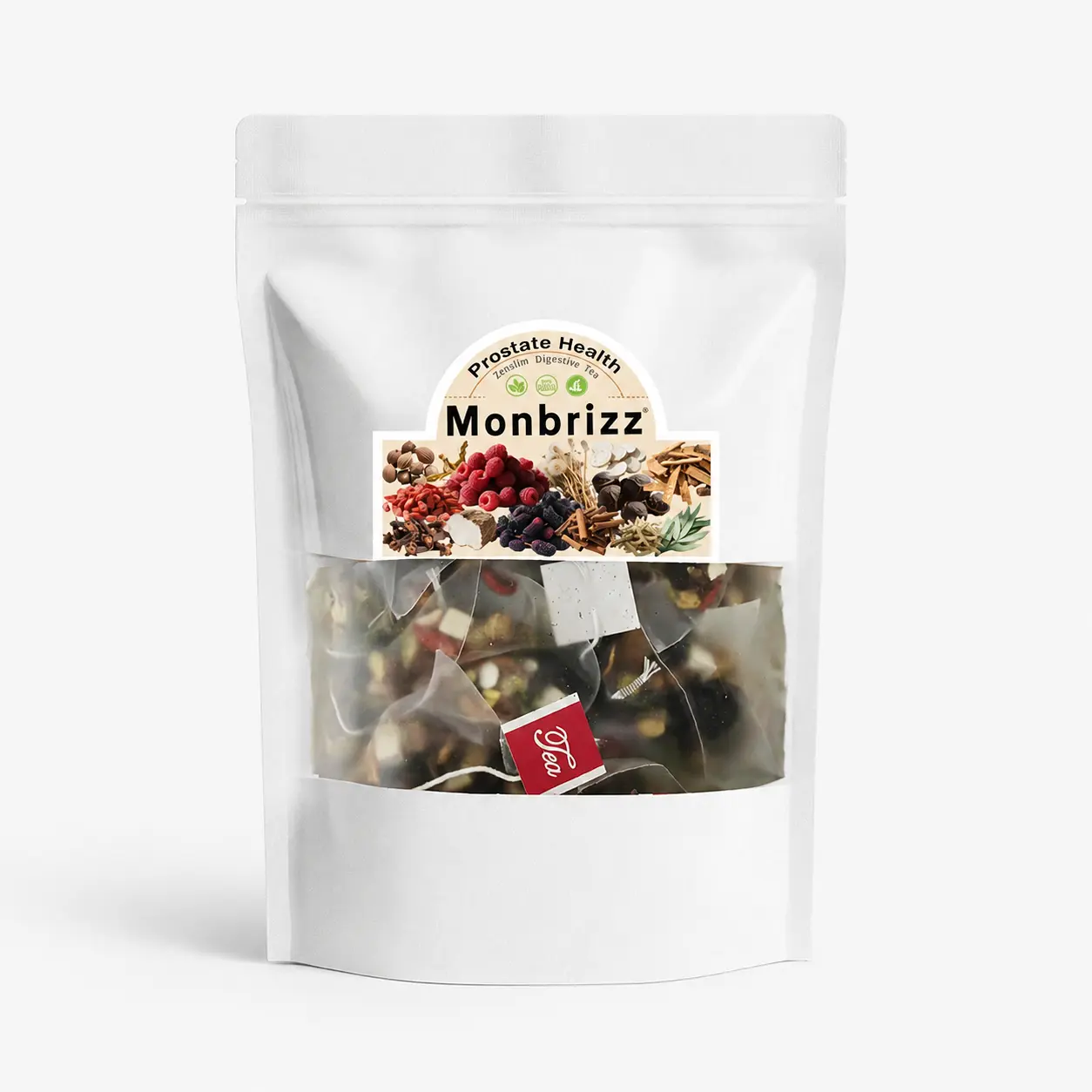 Monbrizz Men’s Daily Herbal Tea Bags, Botanical Herbal Blend, Individually Packed Tea Bags, Easy to Brew Daily Wellness Tea