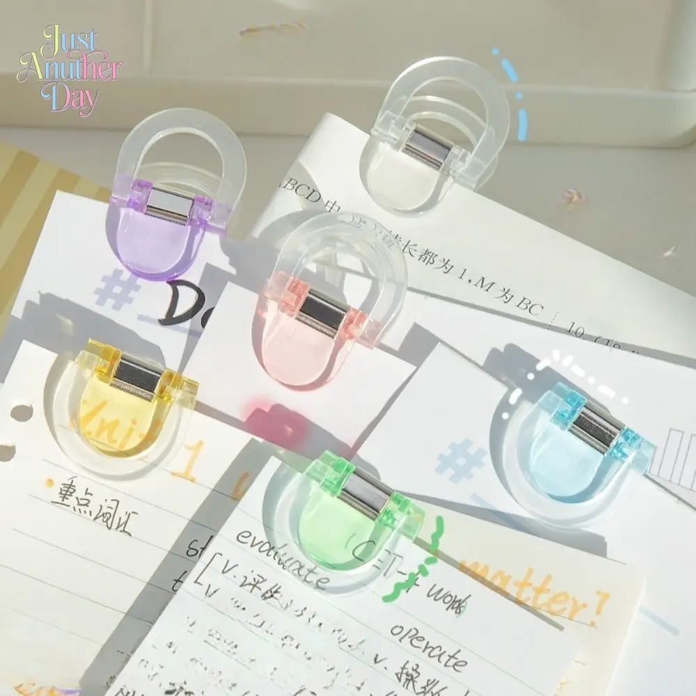 Pack of 12  long tail clip, transparent file index folder, classified bookmark, seamless binding clip, closed, fixed trouser leg, anti-mopping artifact