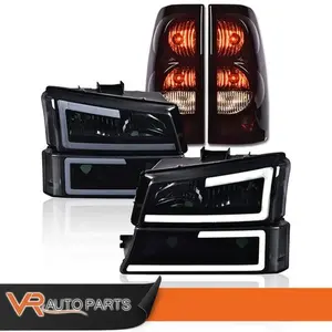 Fit For 2003-2007 Silverado LED DRL Headlights Bumper Lamp & Tail Lights New