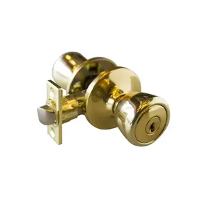 Design House  Terrace 6 Way Latch Entry Door Knob- Polished Brass