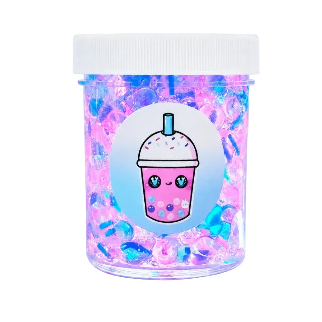 Cotton Candy Popping Boba Handmade Clear Slime – Crunchy Fishbowl Texture with Extra Boba Beads, Light Cotton Candy Scent, Sensory Play for Ages 8+ – Hoshimi Slimes
