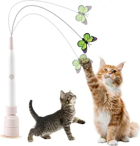 Automatic Interactive Cat Toys for Indoor Cats, Upgraded 360° Automatic Spin Butterfly, USB Rechargeable Electric Cat Teaser with Strong Suction Base