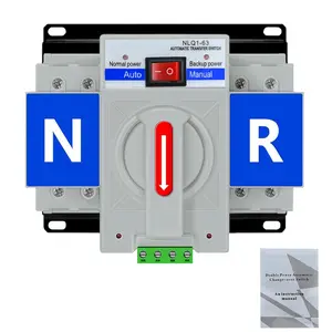 110V 2P 63A Dual Power Automatic Transfer Switch, CE Certified ATS Generator Transfer Switch 50Hz/60Hz