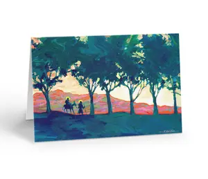 Stonehouse Collection | Mary and Joseph Christmas Card | Traditional Bethlehem Journey Christmas Card | 12 Christmas Cards & Envelopes