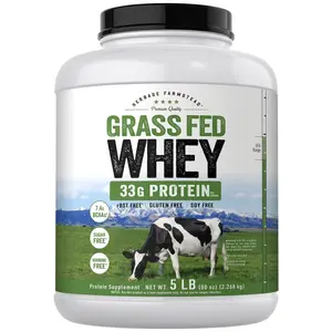 Carlyle Grass Fed Whey Protein Powder | 5lb (80 oz) | 33g of Protein Per Serving | Unflavored | Sugar and Hormone Free | Non-GMO and Gluten Free Supplement | By Herbage Farmstead