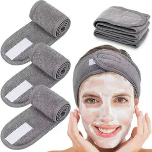 3Pcs Adjustable Women's Spa Facial Headband, Soft Towel Makeup Hair Band for Face Washing, Shower & Hair Styling