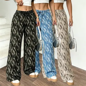Women’s 3-Pack Printed Wide-Leg Pants — No ironing needed, wrinkle-resistant, easy to store, looks great anywhere you wear them, soft and breathable—perfect for work, leisure, and everyday wear.
