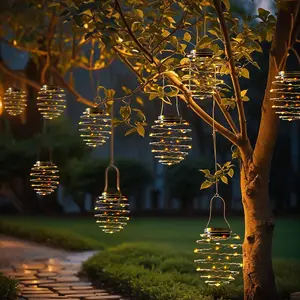 4 packs Outdoor Solar Hanging Light,Solar Lantern Outdoor Garden with IP65 Waterproof,Energy-saving Solar Spotlights,Waterproof Lantern For Deco Festival,Tree Light for Garden Yard Pathway,Garden Decor,Suitable for Roads,Parks,Courtyards,Sidewalks