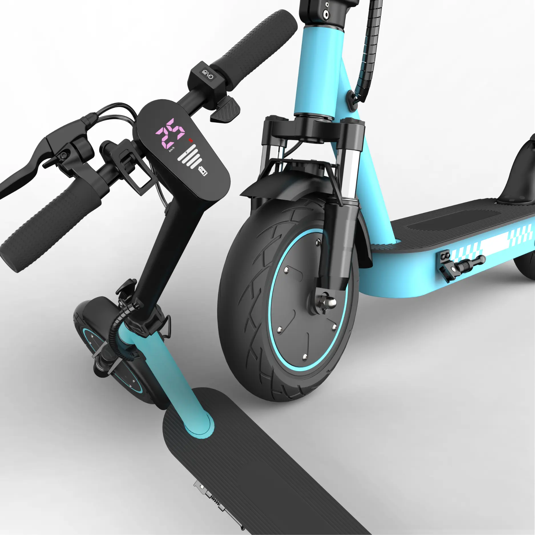 Foldable Electric Scooter (Pink, Blue, Red) - 350W Brushless Motor, 19MPH, 36V 10.5Ah Battery, 40-50KM Range, 10" Honeycomb Tires, Dual Suspension, App Control, Cruise Mode, Dual Disc/Drum Brakes, LED Display, Fits 4’9”+6’, Supports 265lbs, 265Lb, 350W Mo