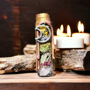 Protection Spell Jar for Negative Energy – Banish Bad Vibes, Witchcraft Jar, Wiccan Decor, Handmade Witch Bottle, Spiritual Cleansing Tin Canister Organiser Cover