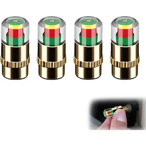 Tire Pressure Monitoring Valve, Car Tire Pressure Monitor Valve Stem Caps, 2.4Bar 36 PSI Tire Pressure Sensor Indicator Easy to Read 3 Color Eye Alert, Fit for Most Cars, Car Parts