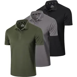 ��Choose A Size Up)3/6Pack Men's Breathable Quick Dry Golf Polo Shirts,Casual Menswear Clothes Collared Mesh Polyester Slim Outdoor Soccer Stretch Tops