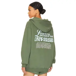 The Mayfair Group Angel Number Zip Up Hoodie in Pine The Mayfair Group Angel Number Zip Up Hoodie in Pine