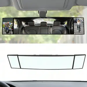 JOYTUTUS Car Rear View Mirror, 15.1'' Anti-Glare Panoramic Wide Angle Rearview Mirror, Interior Clip-on Extended Mirror, Universal Vehicle Interior Accessories for Car, SUV, Truck