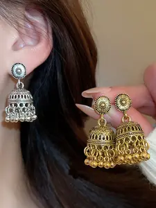 Original Pair of 925 Silver Needle Round Engraved Ball Dangle Earrings, Elegant Design, Perfect for Daily Wear & Gift Giving